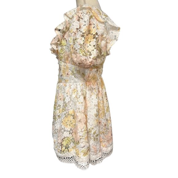 LAtiste by Amy Dress  XL Open Floral Crochet Lace Mini Cottagecore Feminine - Picture 2 of 11